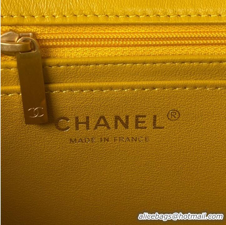 Super Quality Chanel MINI FLAP BAG WITH TOP HANDLE AS2431 yellow