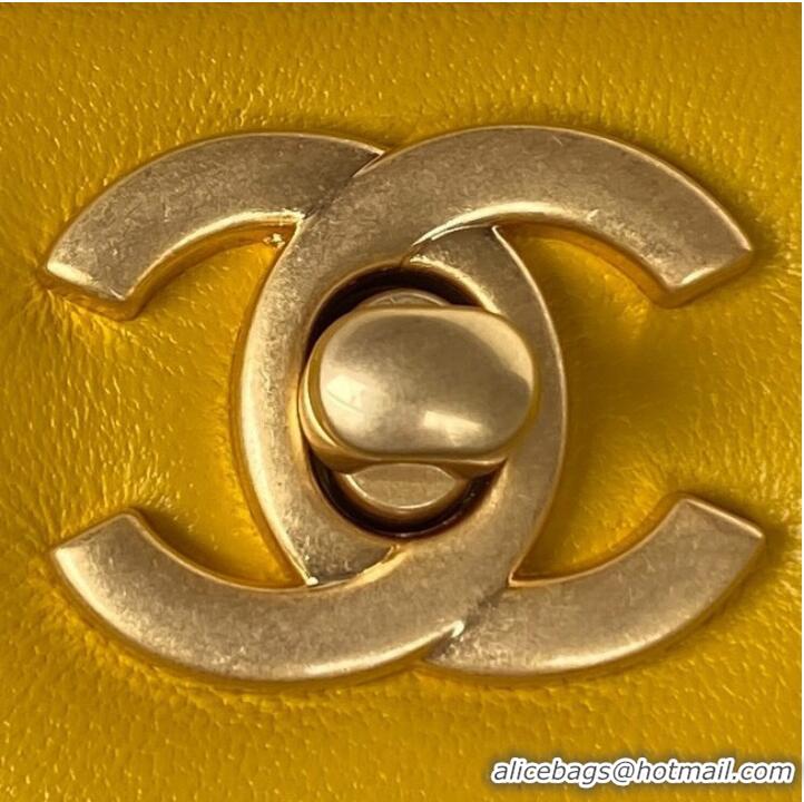 Super Quality Chanel MINI FLAP BAG WITH TOP HANDLE AS2431 yellow