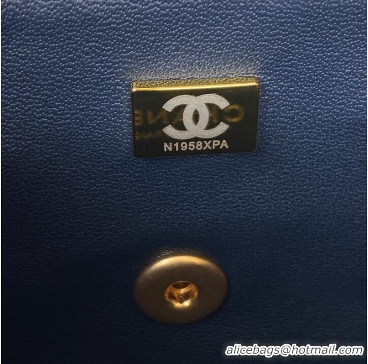 Good Taste Chanel MINI FLAP BAG WITH TOP HANDLE AS2431 dark blue