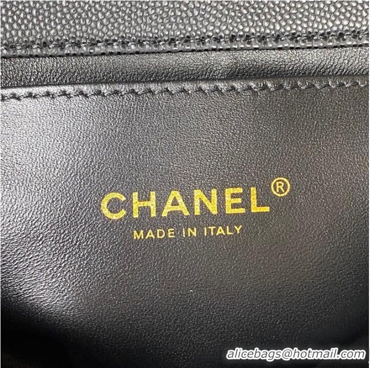 Unique Style Chanel SMALL FLAP BAG Grained Calfskin & Gold-Tone Metal AS3580 black