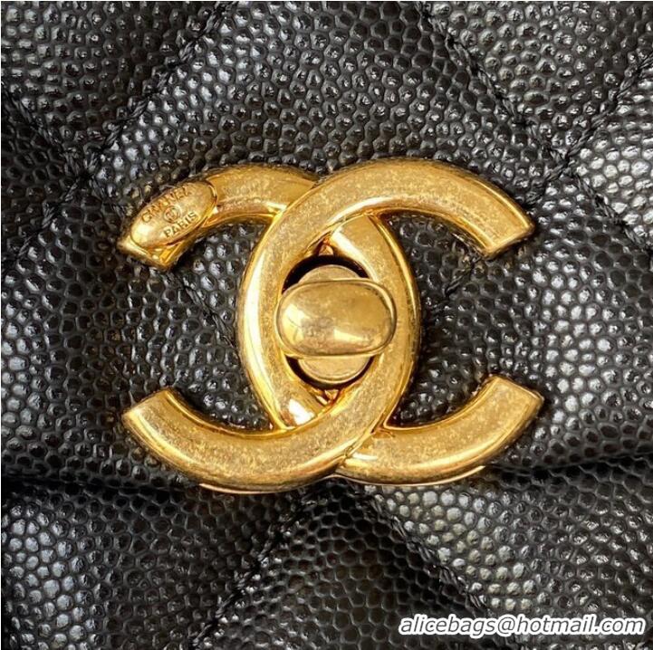 Unique Style Chanel SMALL FLAP BAG Grained Calfskin & Gold-Tone Metal AS3580 black