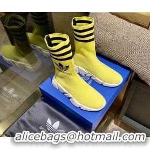 Popular Style Balenciaga x Adidas Speed 1.0 Knit Boots Yellow 090706