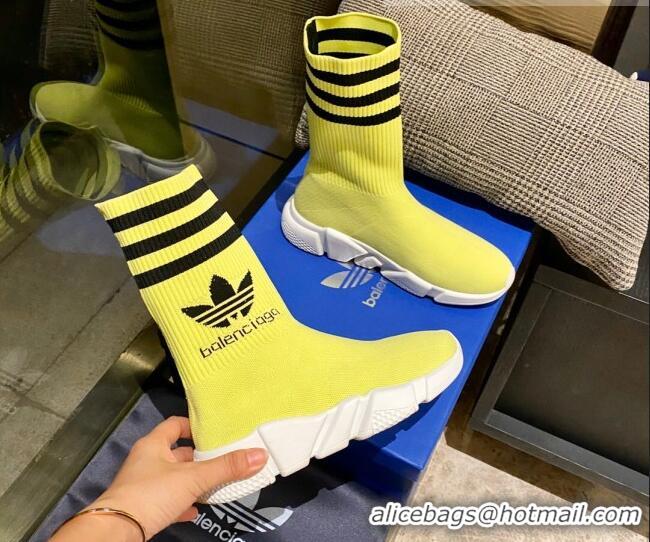 Popular Style Balenciaga x Adidas Speed 1.0 Knit Boots Yellow 090706