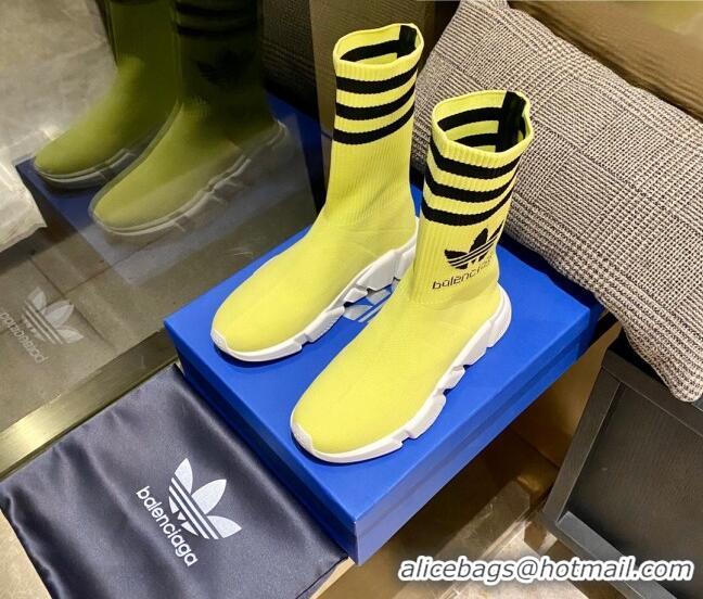 Popular Style Balenciaga x Adidas Speed 1.0 Knit Boots Yellow 090706