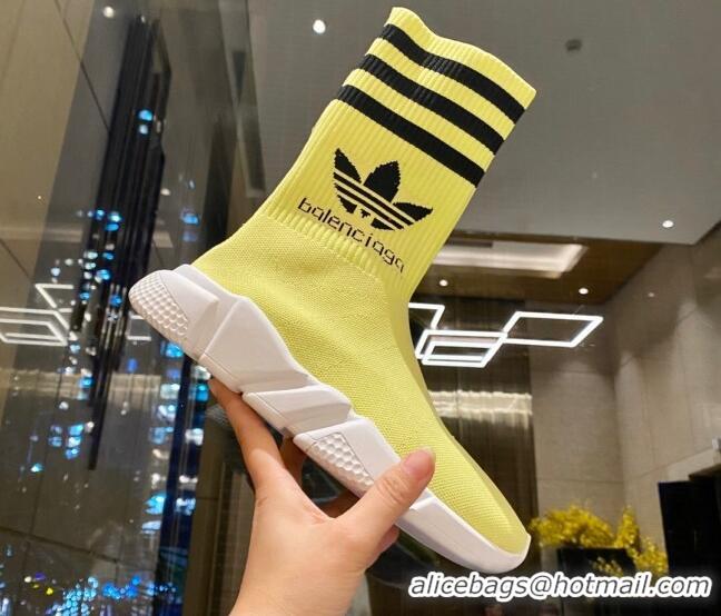 Popular Style Balenciaga x Adidas Speed 1.0 Knit Boots Yellow 090706