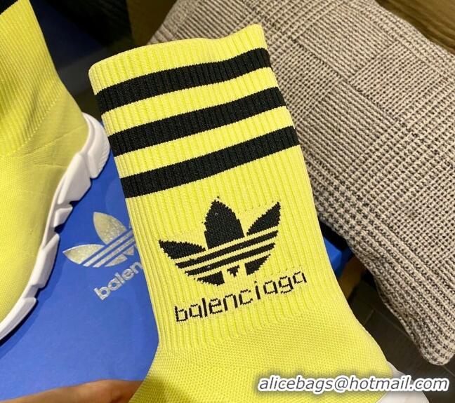 Popular Style Balenciaga x Adidas Speed 1.0 Knit Boots Yellow 090706