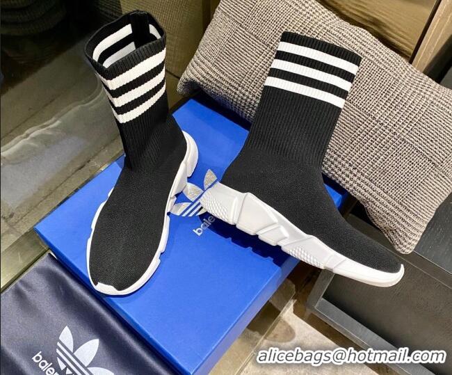 Grade Quality Balenciaga x Adidas Speed 1.0 Knit Boots Black 090707