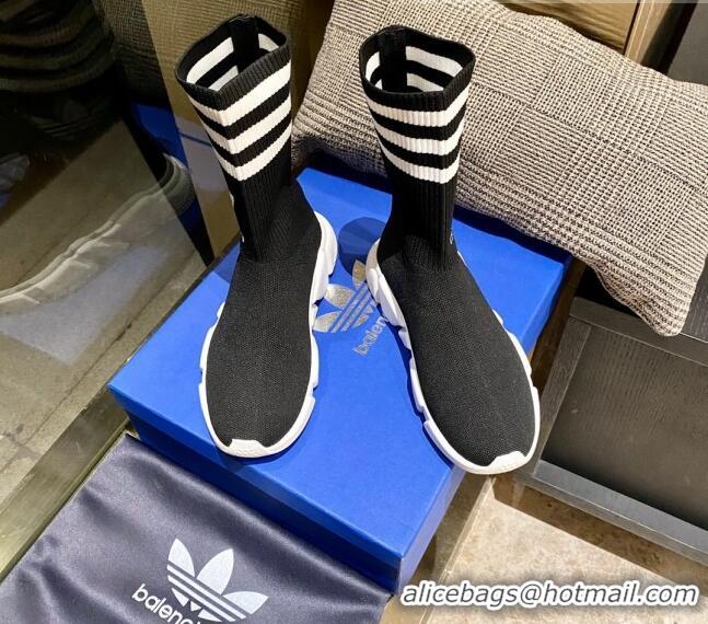 Grade Quality Balenciaga x Adidas Speed 1.0 Knit Boots Black 090707