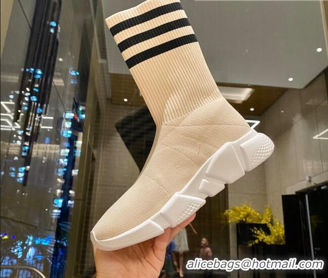 Luxury Balenciaga x Adidas Speed 1.0 Knit Boots Beige 090709