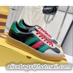 Charming adidas x Gucci Gazelle Leather Low-top Sneakers Black 110198