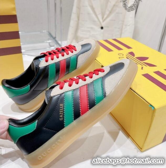 Charming adidas x Gucci Gazelle Leather Low-top Sneakers Black 110198