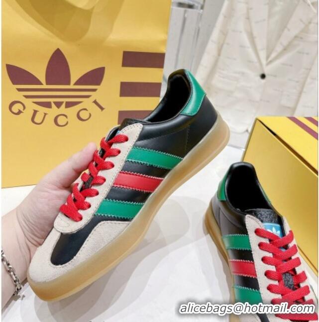 Charming adidas x Gucci Gazelle Leather Low-top Sneakers Black 110198