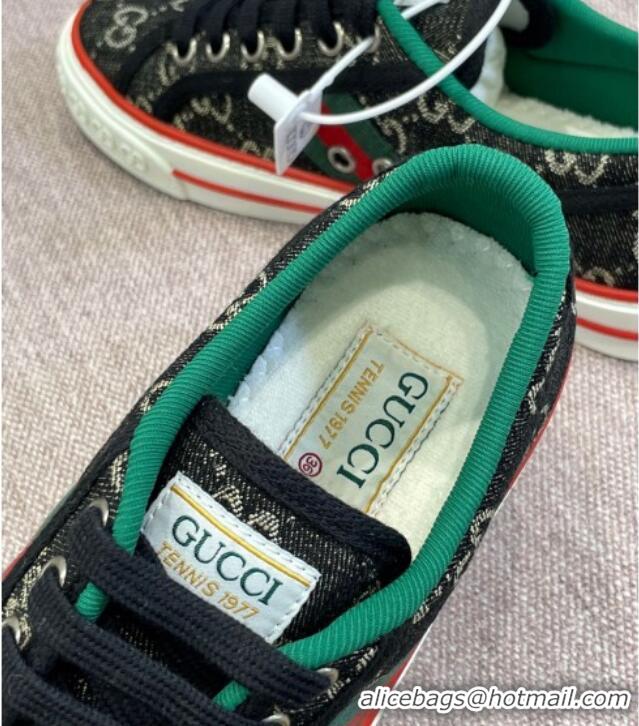 Hot Style Gucci Tennis 1977 GG Sneakers Black 0802058