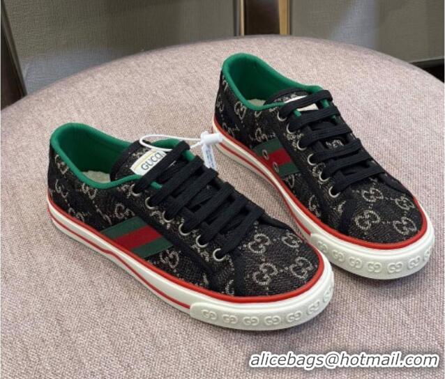 Hot Style Gucci Tennis 1977 GG Sneakers Black 0802058