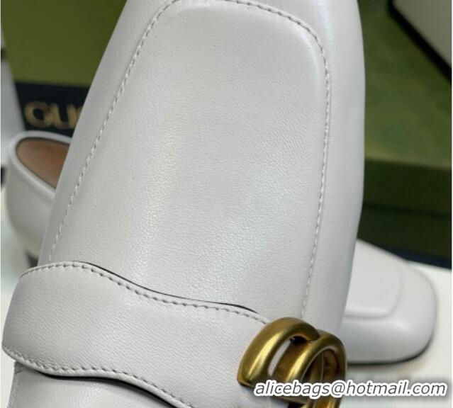 Low Price Gucci Leather Loafers with Double G White 2081021