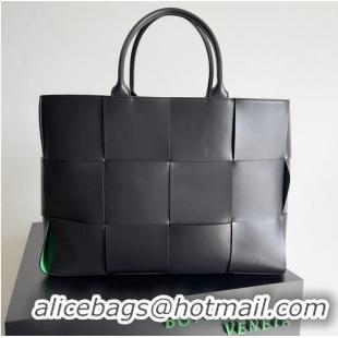 Best Cheap Bottega Veneta ARCO TOTE Large intrecciato grained leather tote bag 652868 black