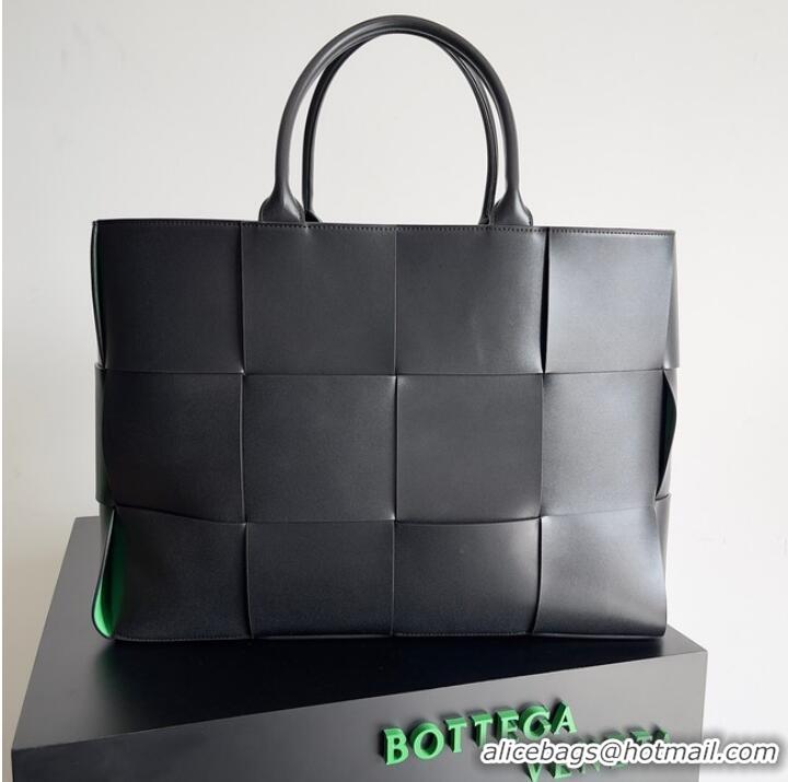 Best Cheap Bottega Veneta ARCO TOTE Large intrecciato grained leather tote bag 652868 black