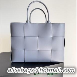 Low Cost Bottega Veneta ARCO TOTE Large intrecciato grained leather tote bag 652868 gray