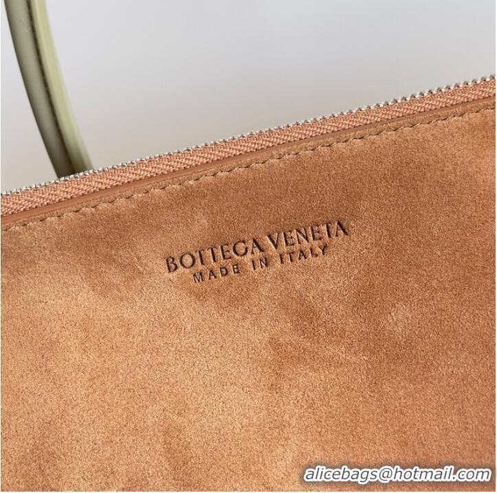 Spot Bulk Bottega Veneta ARCO TOTE Large intrecciato grained leather tote bag 652868 light gray