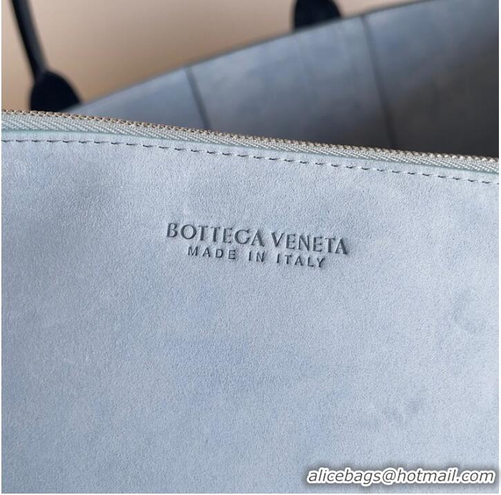 Top Quality Bottega Veneta ARCO TOTE Large intrecciato grained leather tote bag 652868 blue