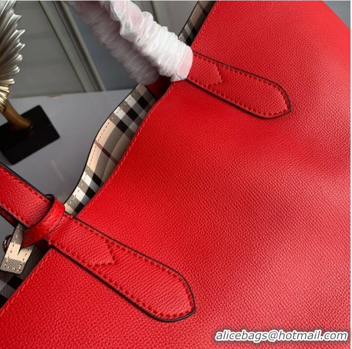 Inexpensive Grade BurBerry Leather Shoulder Bag 6351 red