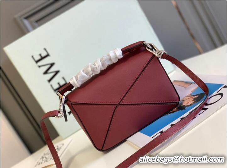 Top Quality Loewe mini Puzzle Bag Original Leather 6124 red