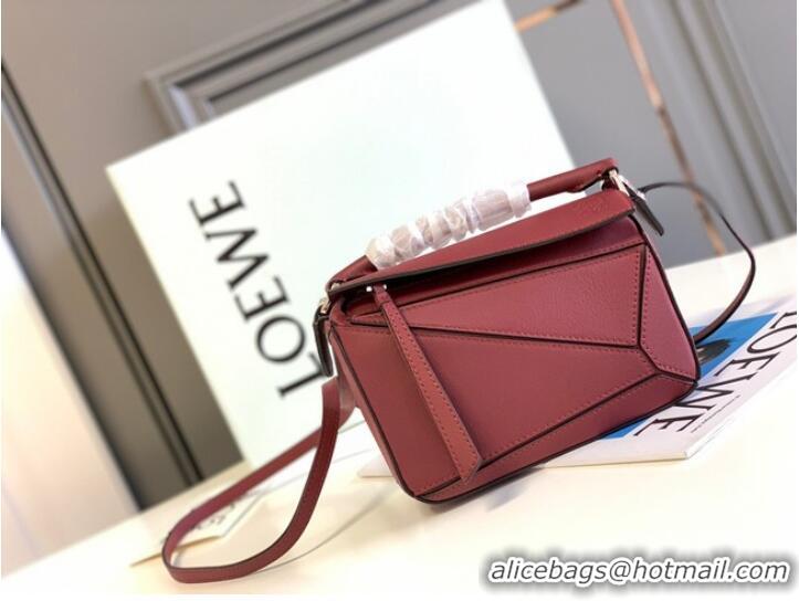 Top Quality Loewe mini Puzzle Bag Original Leather 6124 red