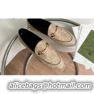 Affordable Price Gucci Raffia-Like Loafer Beige/White 2081038