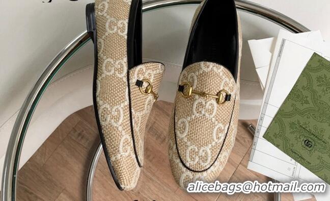 Affordable Price Gucci Raffia-Like Loafer Beige/White 2081038