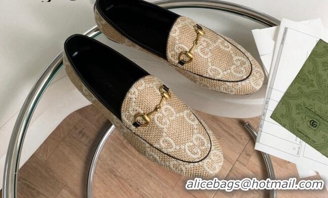 Affordable Price Gucci Raffia-Like Loafer Beige/White 2081038