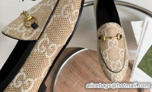 Affordable Price Gucci Raffia-Like Loafer Beige/White 2081038