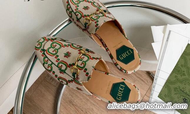 AAAAA Gucci GG Flower Jacquard Mules Beige 2081043