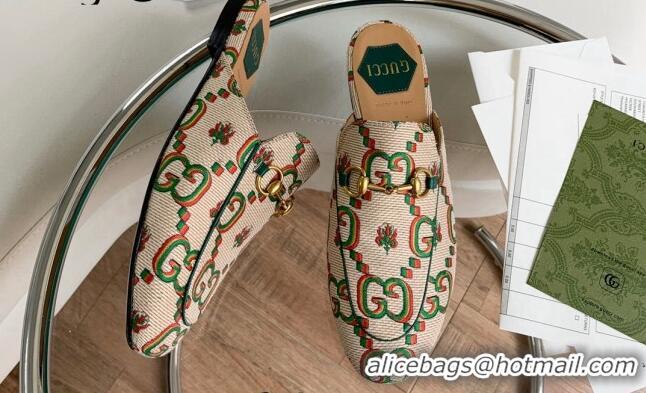 AAAAA Gucci GG Flower Jacquard Mules Beige 2081043