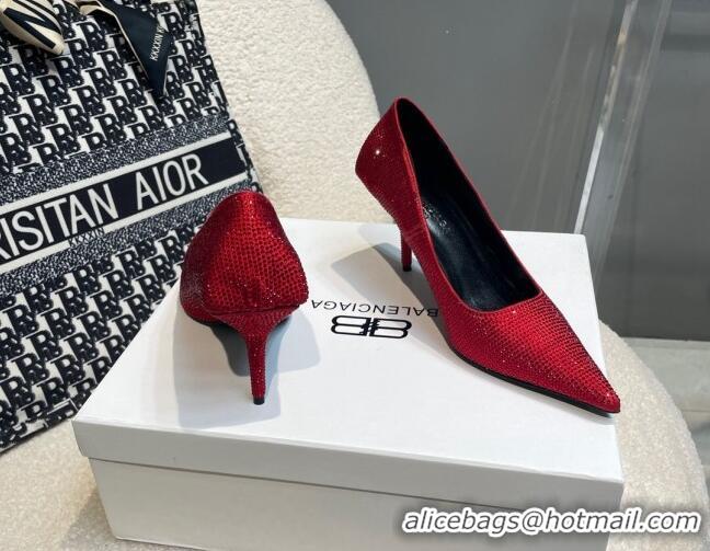 Popular Style Balenciaga x Gucci Knife Crystal High Heel Pumps 8.5cm Red 2081314