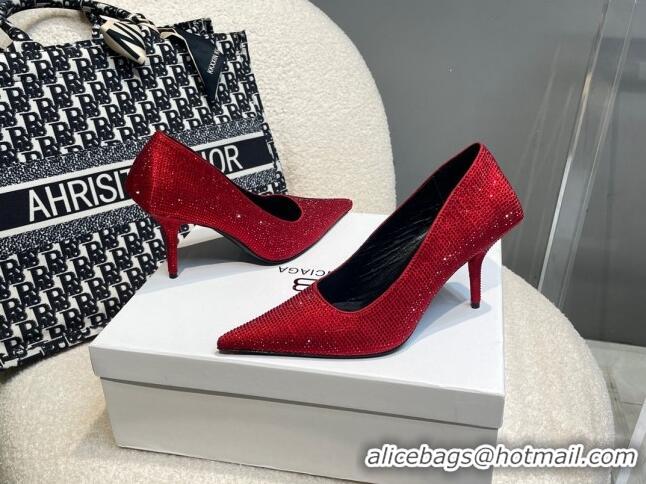 Popular Style Balenciaga x Gucci Knife Crystal High Heel Pumps 8.5cm Red 2081314