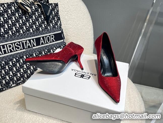 Popular Style Balenciaga x Gucci Knife Crystal High Heel Pumps 8.5cm Red 2081314