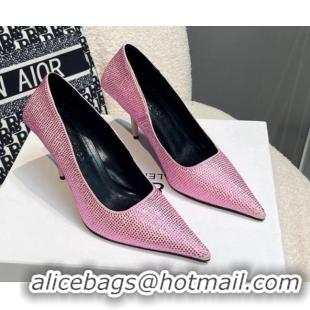 Top Design Balenciaga x Gucci Knife Crystal High Heel Pumps 8.5cm Light Pink 081315