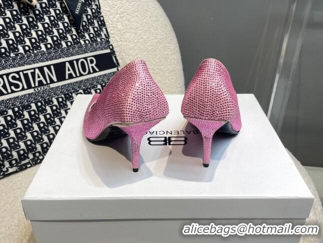 Top Design Balenciaga x Gucci Knife Crystal High Heel Pumps 8.5cm Light Pink 081315