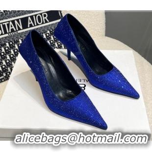 Cheap Price Balenciaga x Gucci Knife Crystal High Heel Pumps 8.5cm Blue 2081317