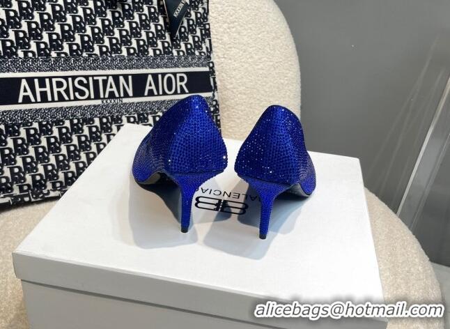 Cheap Price Balenciaga x Gucci Knife Crystal High Heel Pumps 8.5cm Blue 2081317