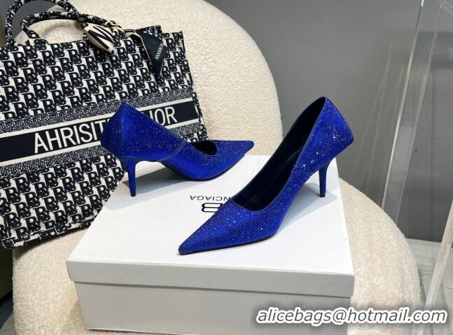 Cheap Price Balenciaga x Gucci Knife Crystal High Heel Pumps 8.5cm Blue 2081317