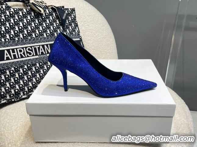 Cheap Price Balenciaga x Gucci Knife Crystal High Heel Pumps 8.5cm Blue 2081317