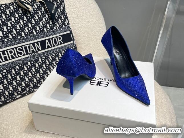 Cheap Price Balenciaga x Gucci Knife Crystal High Heel Pumps 8.5cm Blue 2081317