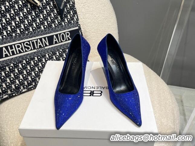 Cheap Price Balenciaga x Gucci Knife Crystal High Heel Pumps 8.5cm Blue 2081317