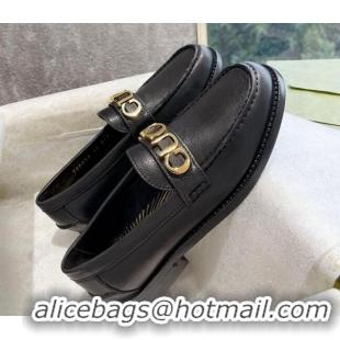 Good Product Gucci 'Gucci' Calf Leather Loafers Black 081318