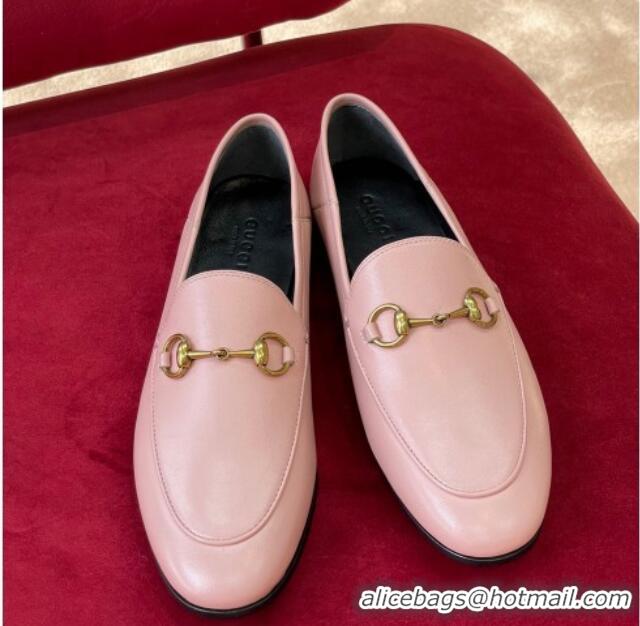 Grade Quality Gucci Jordaan Leather Loafers Light Pink 081322