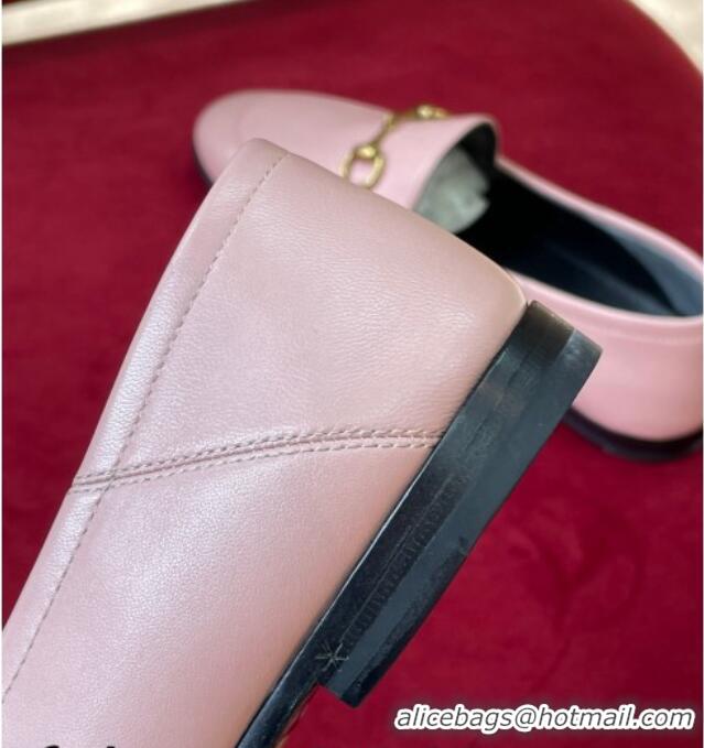 Grade Quality Gucci Jordaan Leather Loafers Light Pink 081322