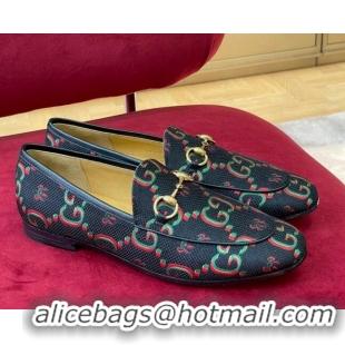 Cheap Price Gucci Jordaan Flower Jacquard Loafers Black 081325