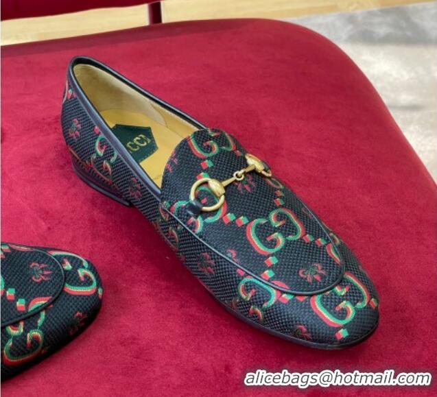 Cheap Price Gucci Jordaan Flower Jacquard Loafers Black 081325