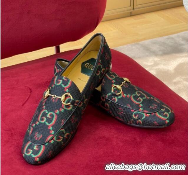 Cheap Price Gucci Jordaan Flower Jacquard Loafers Black 081325